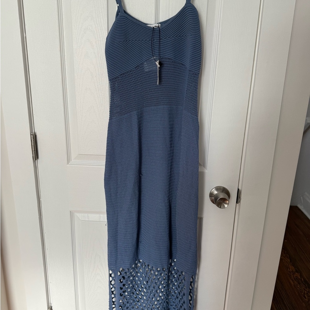 Chic Navy Knit Maxi Dress